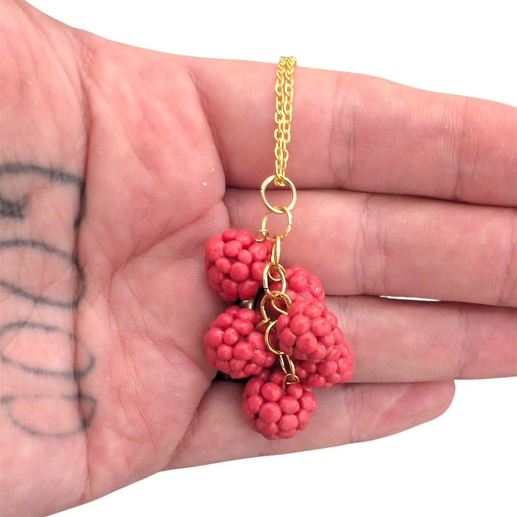 Raspberry Cluster Necklace