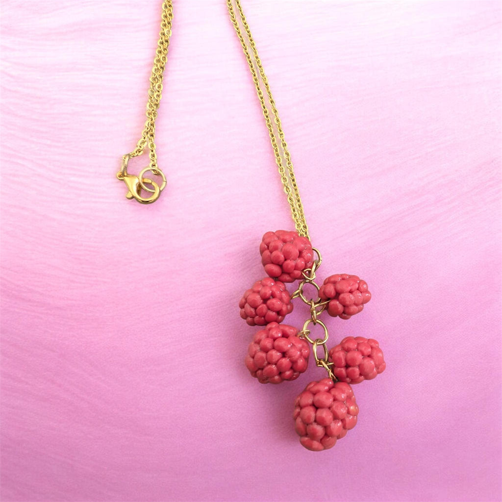 Raspberry Cluster Necklace