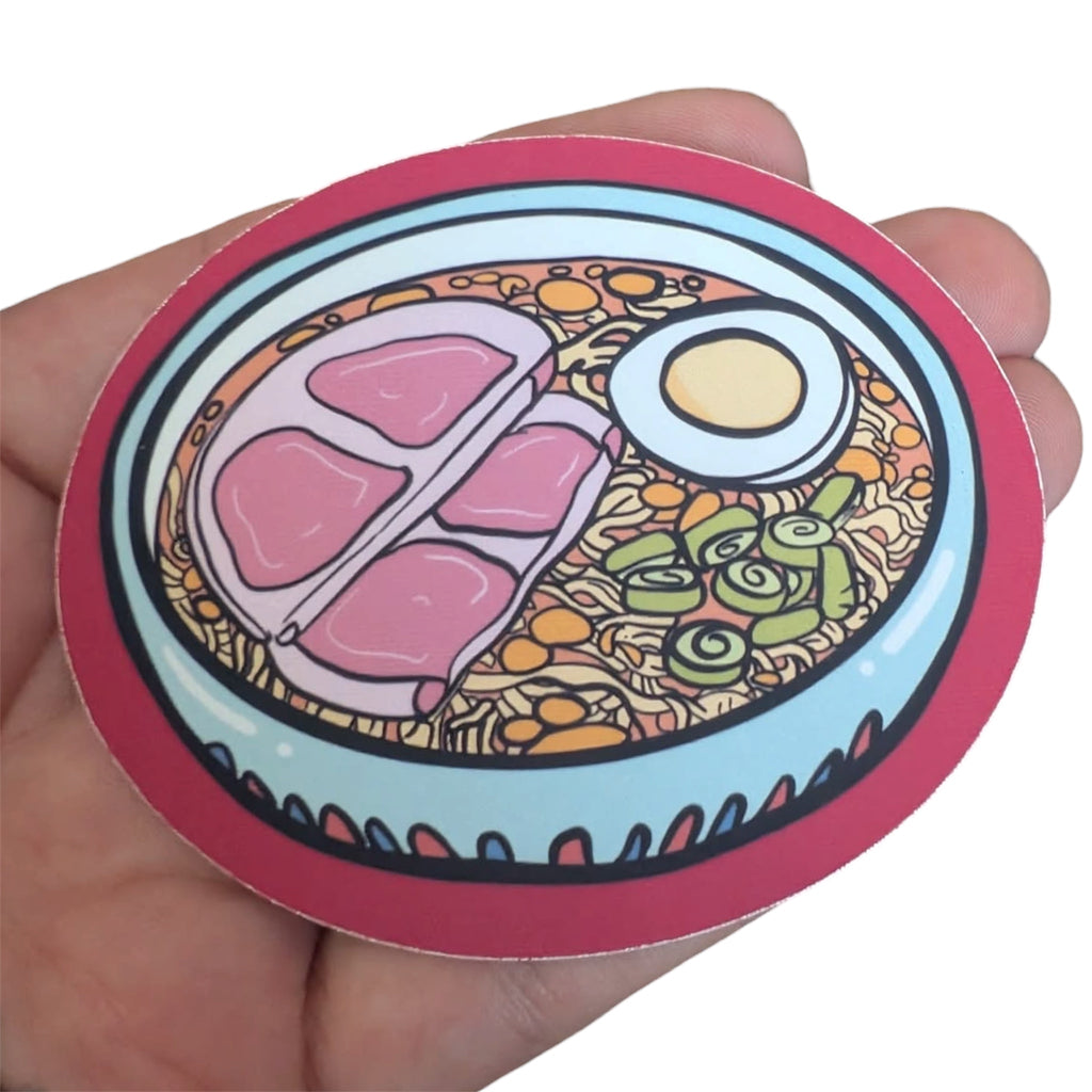 Anime Ramen Bowl Sticker | Kawaii Food Sticker | Laptop Sticker
