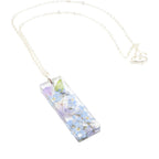 Forget Me Not Bar Pendant, Real Wildflower Necklace, Botanical Gift For Her