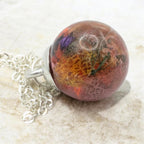 Mixed Flower Resin Sphere Necklace, Real Dried Flower Jewellery, Unique Gift For Her, Gift For Mum