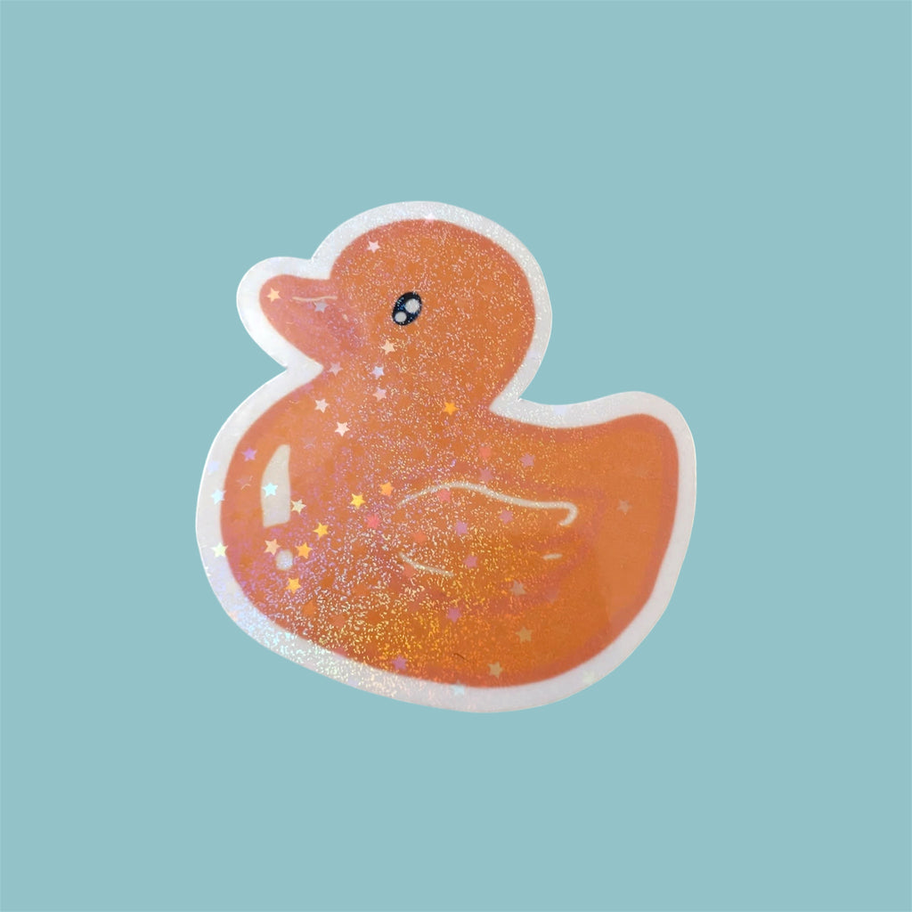 Vinyl Laminated Rubber Duck Sticker, Cute Duck Sticker, Waterproof Sticker, Laptop Sticker, Gift For Her