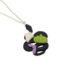 Black Snake Halloween Necklace, Polymer Clay Jewellery UK