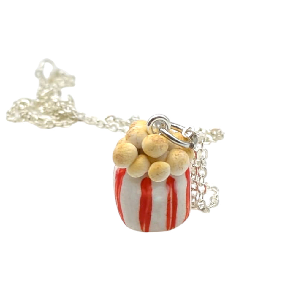 Popcorn Necklace, Circus Jewellery, Handmade Polymer Clay, Gift For Her