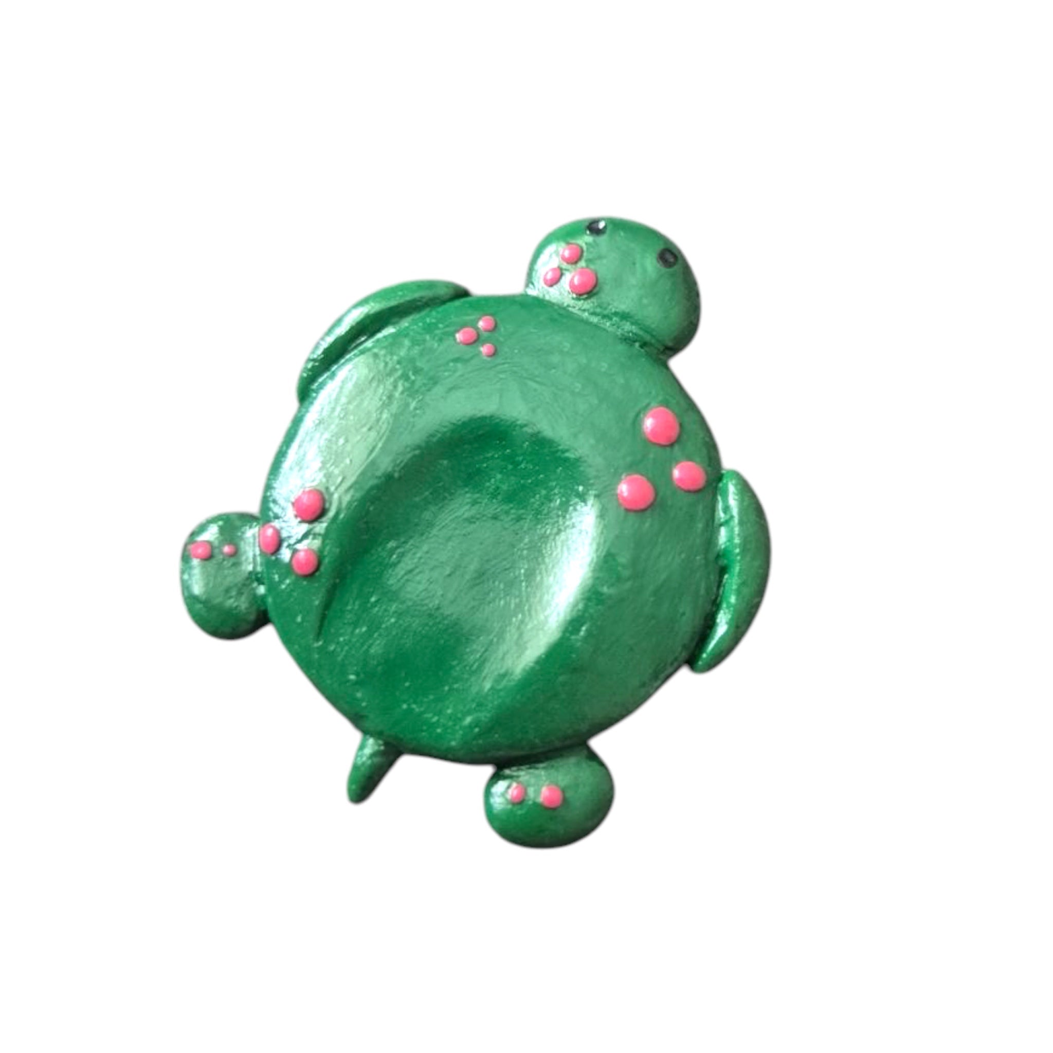 Green Turtle Thumb Buddy, Pocket-Sized Pal, Handmade Fidget Stone