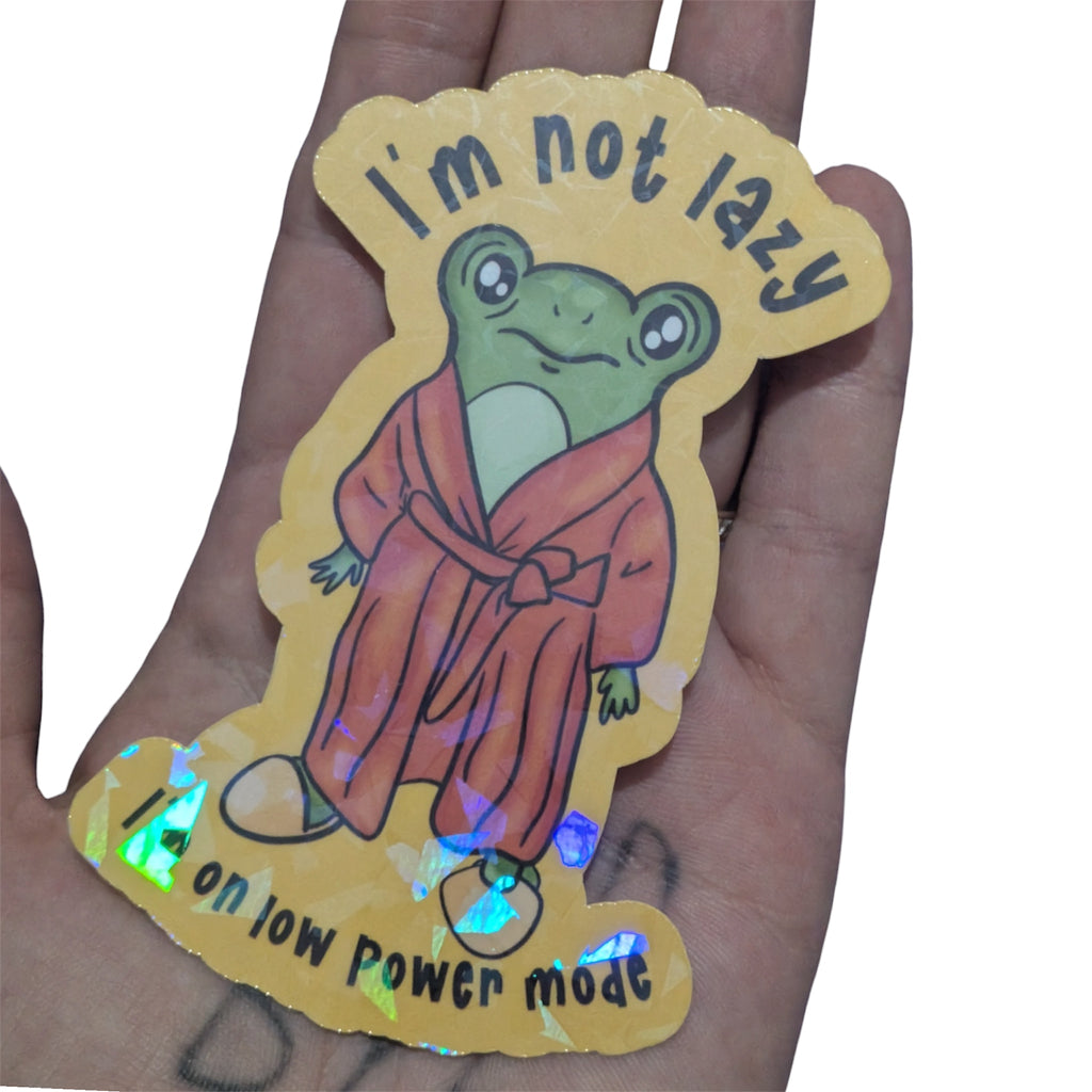 Low power mode sticker cute frog decal