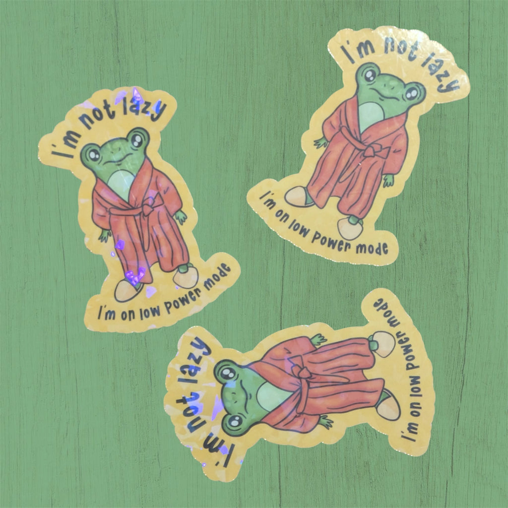 Low power mode sticker cute frog decal