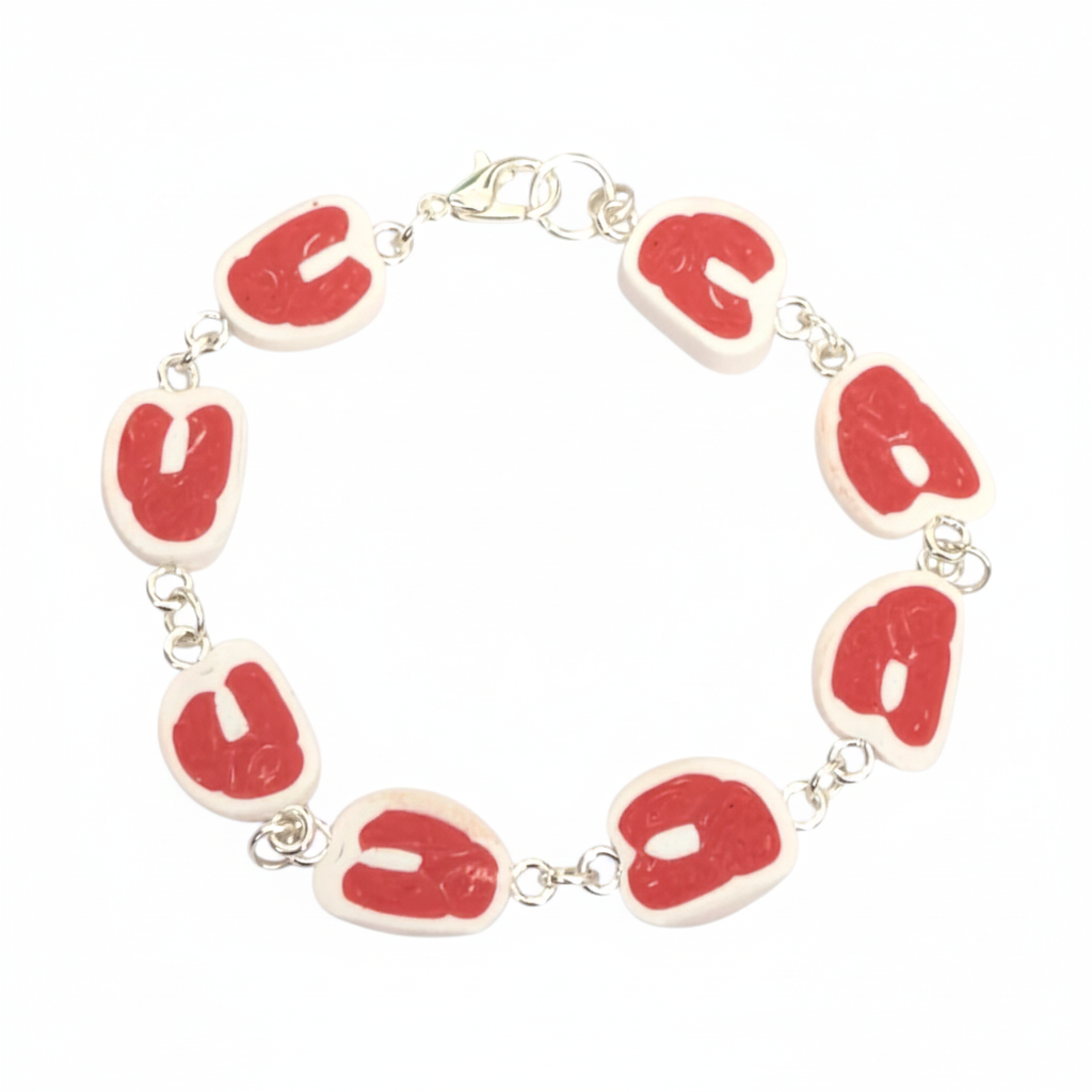 raw steak bracelet handmade polymer clay food jewellery gift 