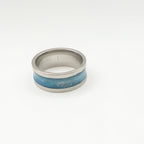 Sparkly Blue Resin Inlay Ring
