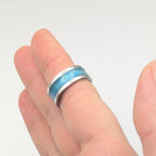 Sparkly Blue Resin Inlay Ring