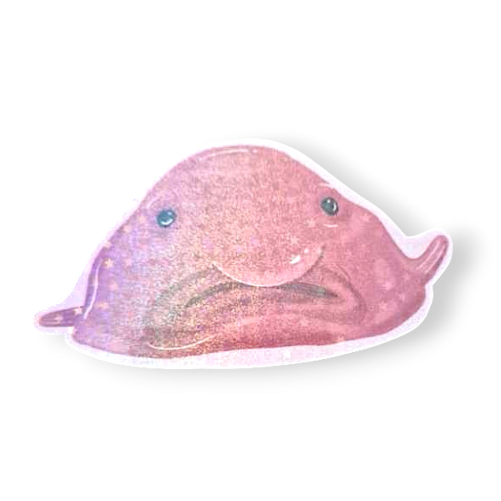 Laminated blob fish sticker waterproof vinyl decal funny fish gift 