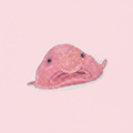 Blobfish sticker pink background