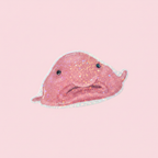 Blobfish sticker pink background