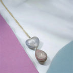 Unique double drop pendant necklace with silver chain 