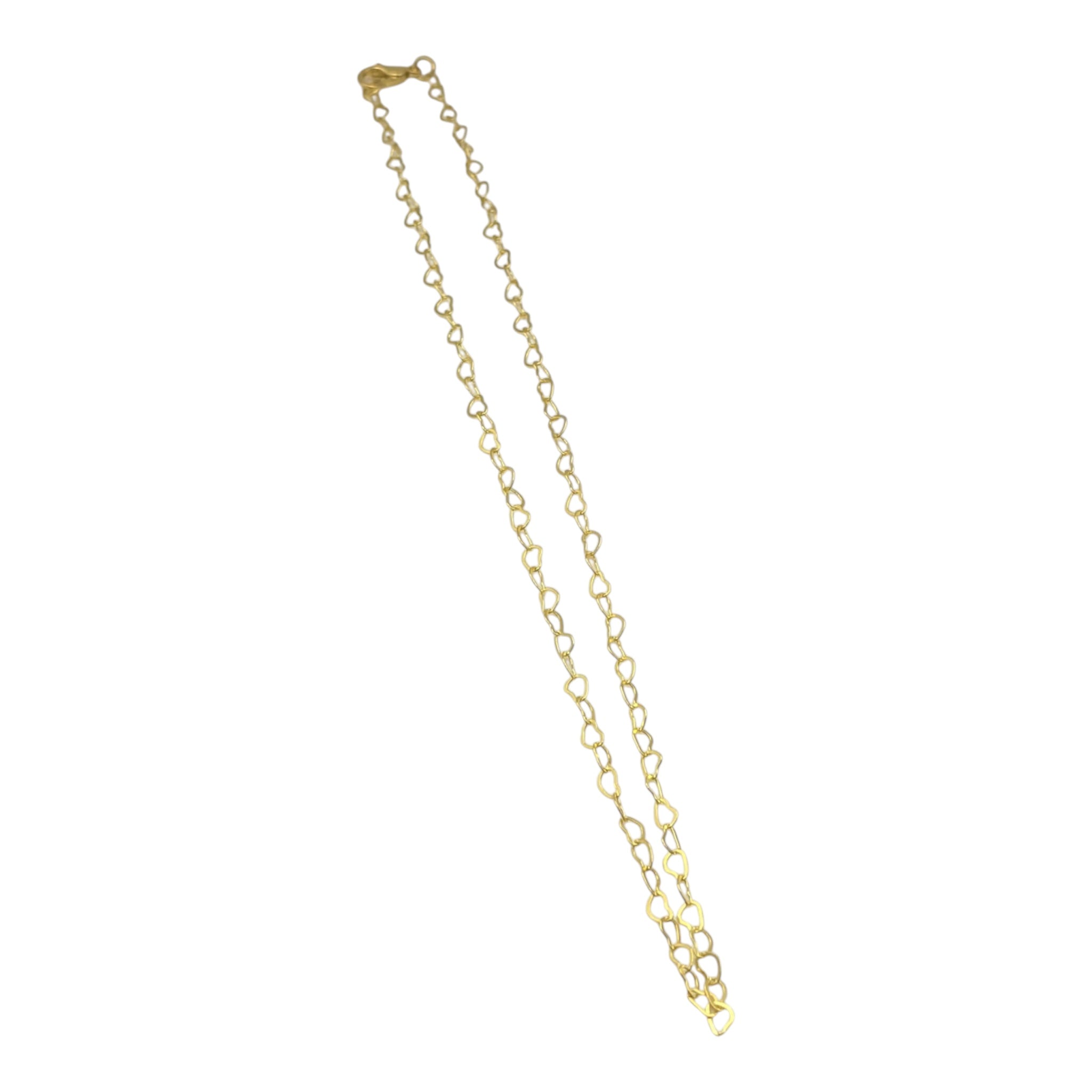 16” heart chain necklace with lobster clasp closure
