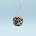 Miniature Chocolate traybake necklace polymer clay handmade jewellery dessert gift silver plated 18” chain 