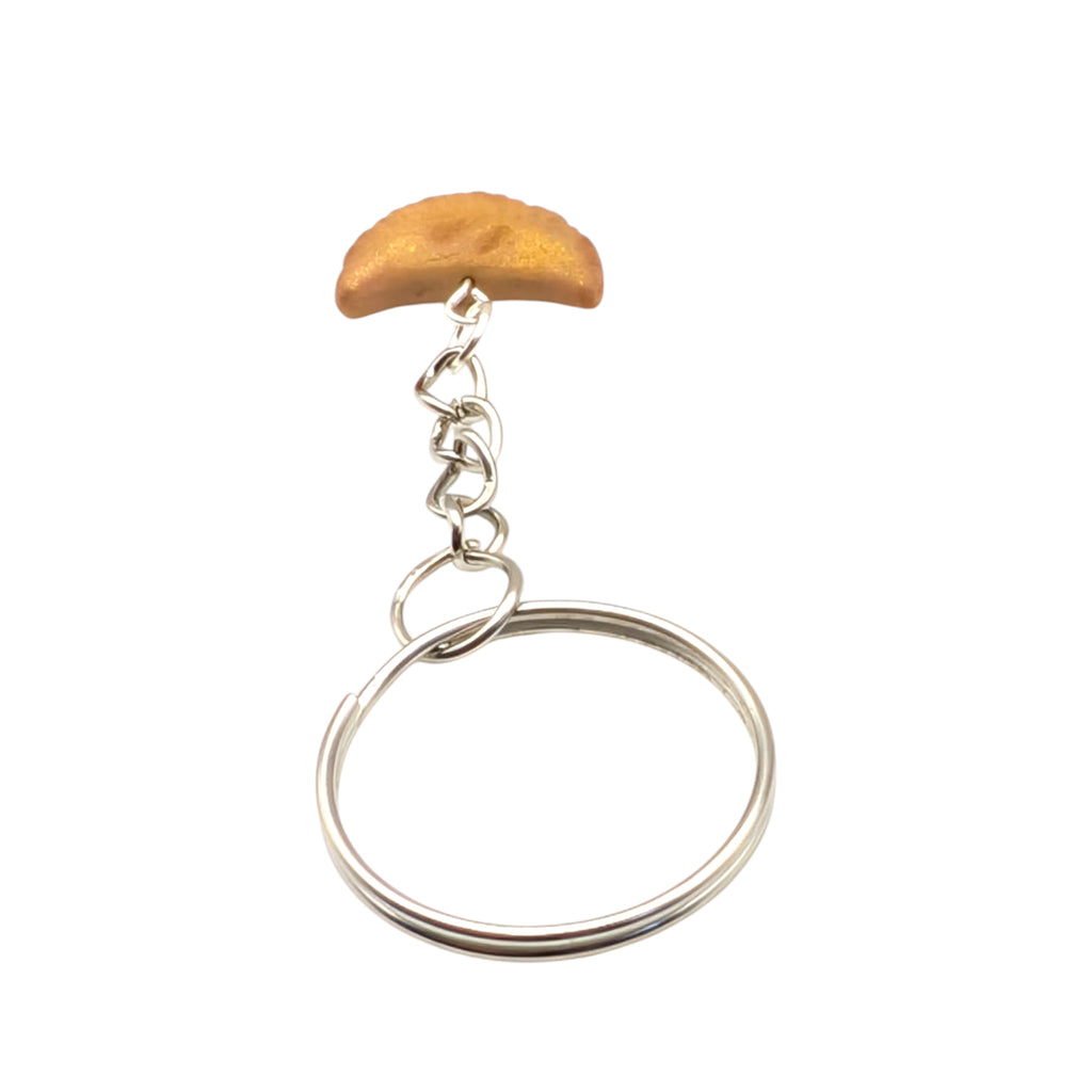 Sausage Roll Or Cornish Pasty Keychain miniature polymer clay pastry charm
