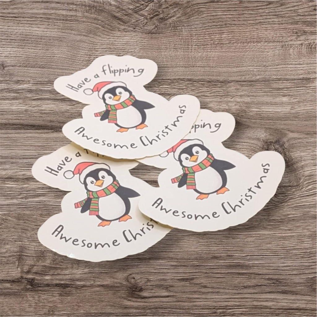 Cute Christmas Penguin Quote Sticker Festive Decal