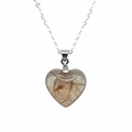 Dog Fur Heart Necklace real dog fur preserved in clear resin heart on a silver chain 