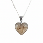 Dog Fur Heart Necklace real dog fur preserved in clear resin heart on a silver chain 