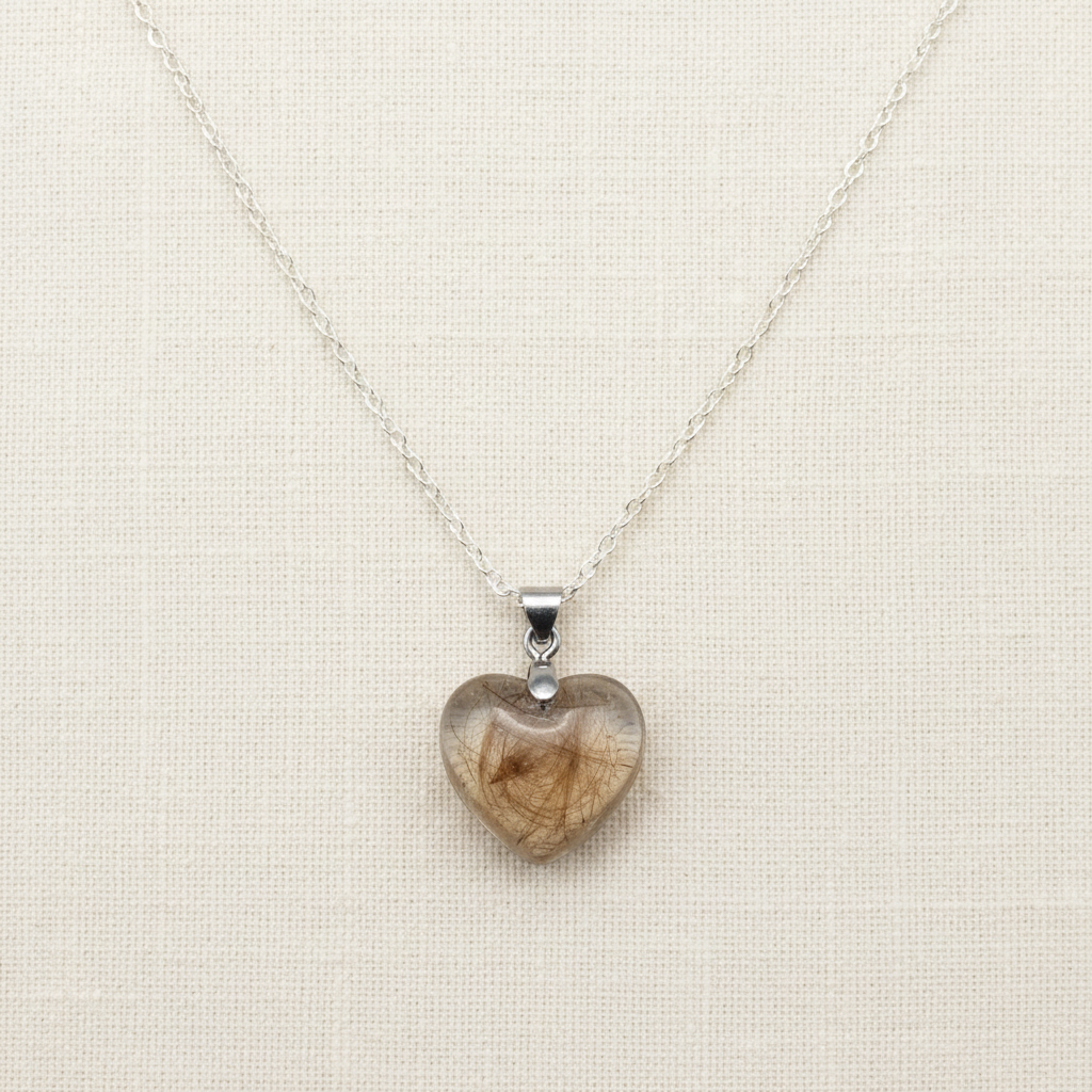 resin heart shaped dog fur necklace, dog lover gift, pet memorial jewellery 