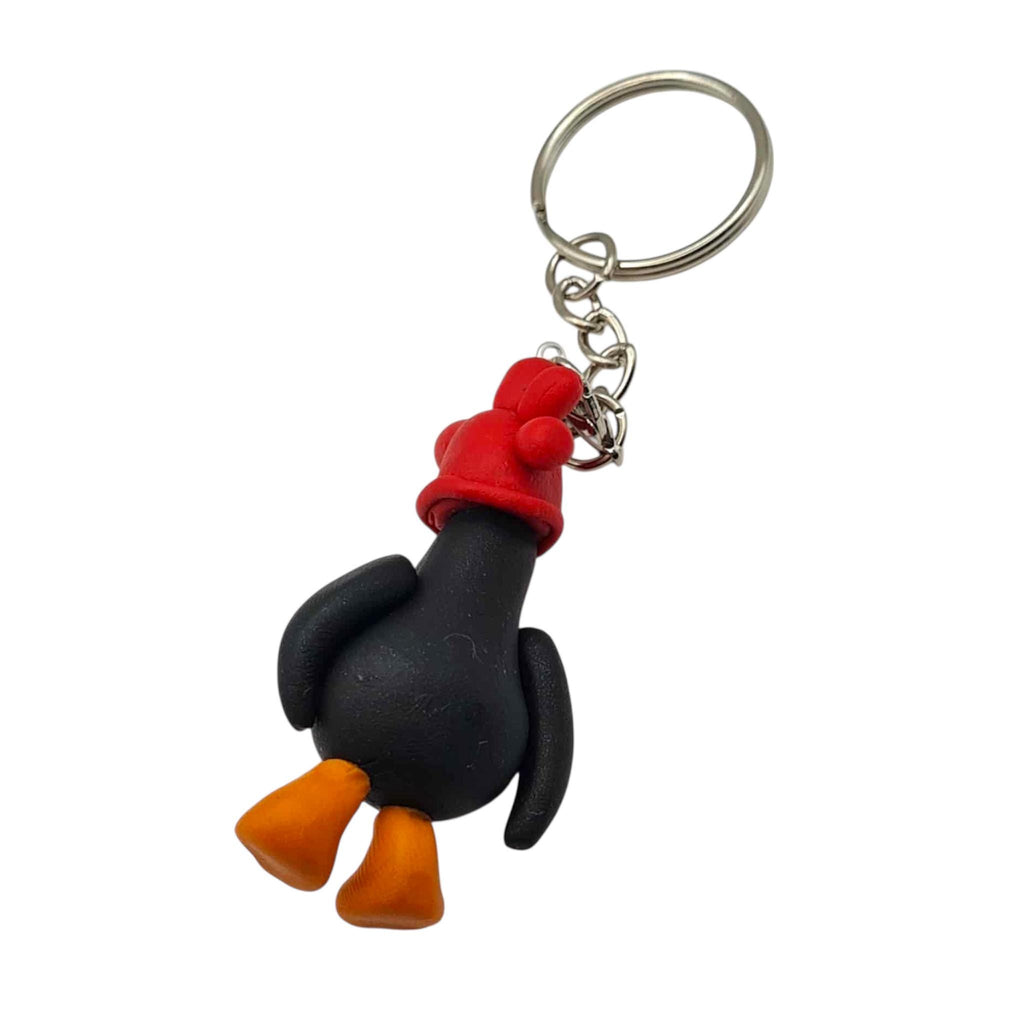 Novelty cartoon Penguin Keyring funny penguin keychain handmade in the UK