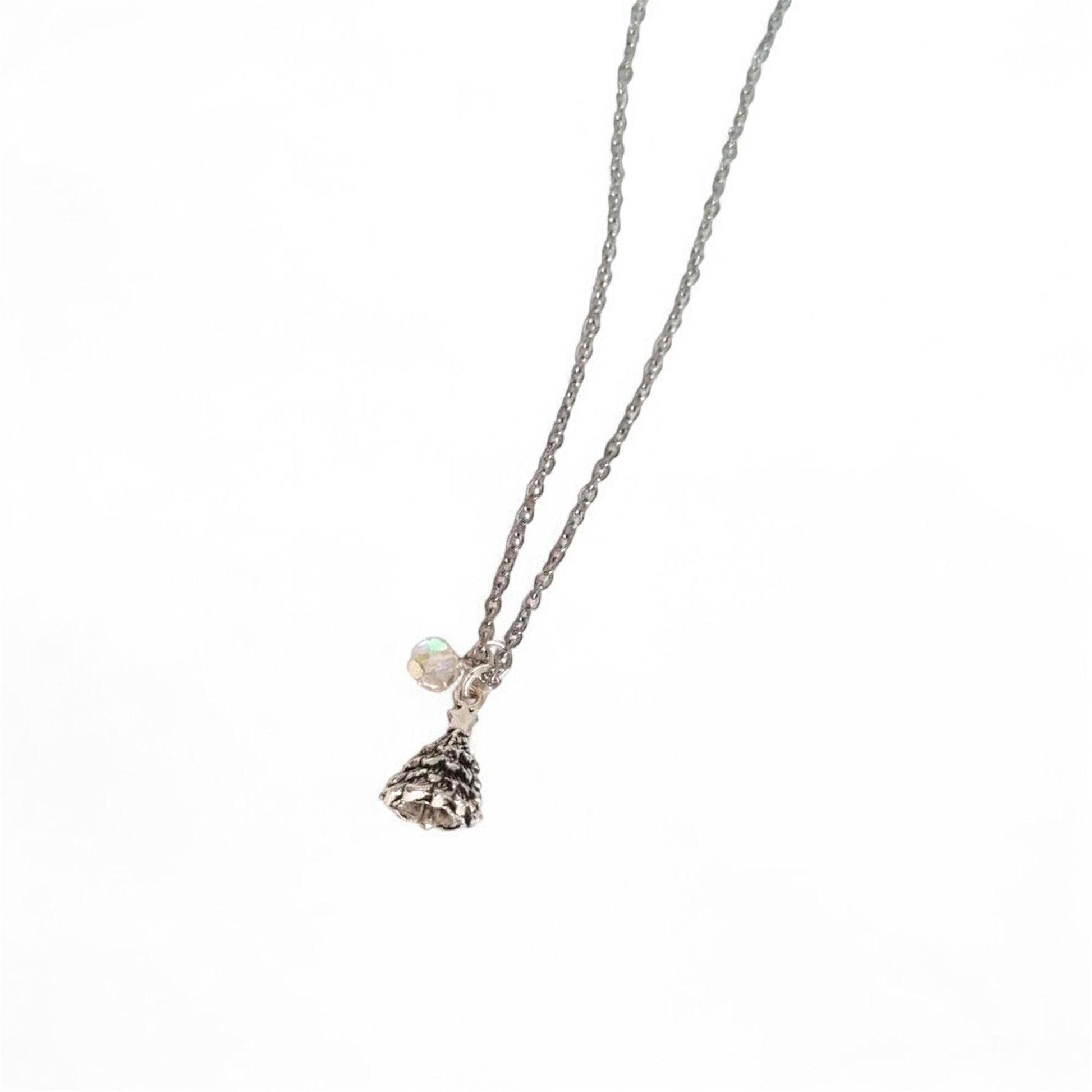 Necklace with a pendant on a white background