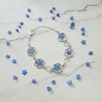 wedding something blue floral bracelet hexagonal bracelet gift for her 