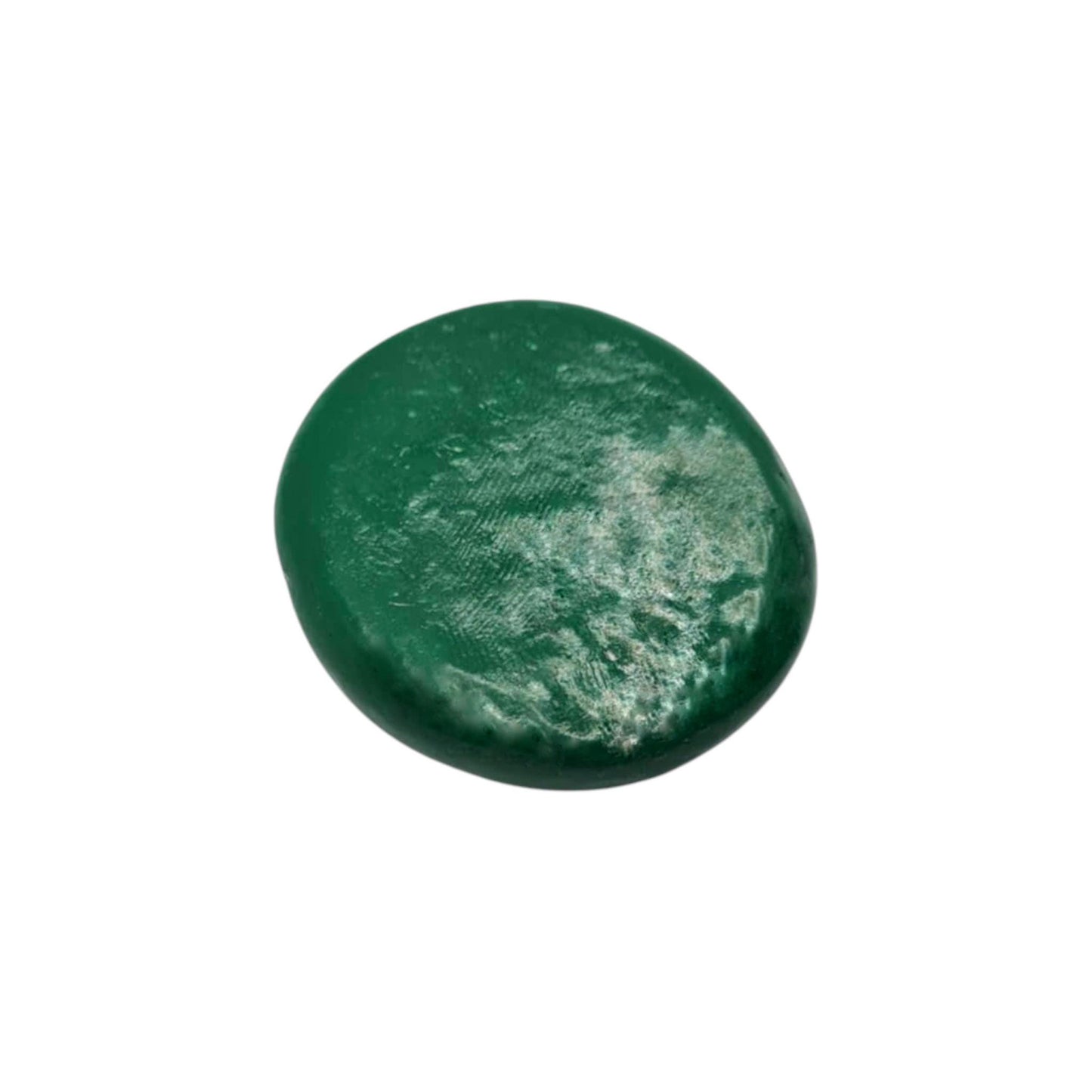 Green stone back on a white background
