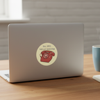 Sticker on laptop lifestyle photo