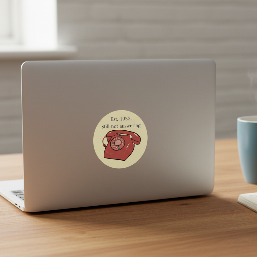 Sticker on laptop lifestyle photo