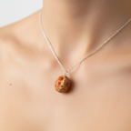 Mini jacket potato necklace worn on model