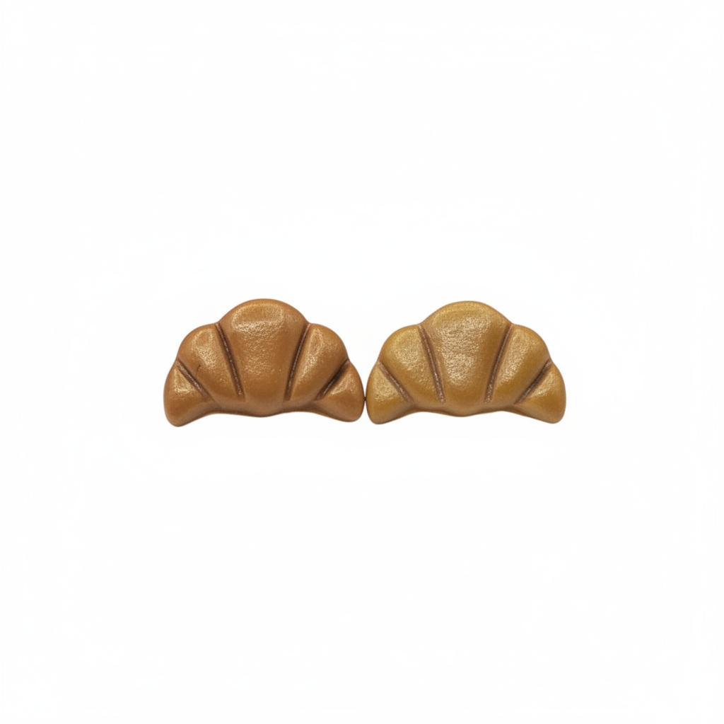 Handmade polymer clay croissant earrings - cute pastry jewellery gift
