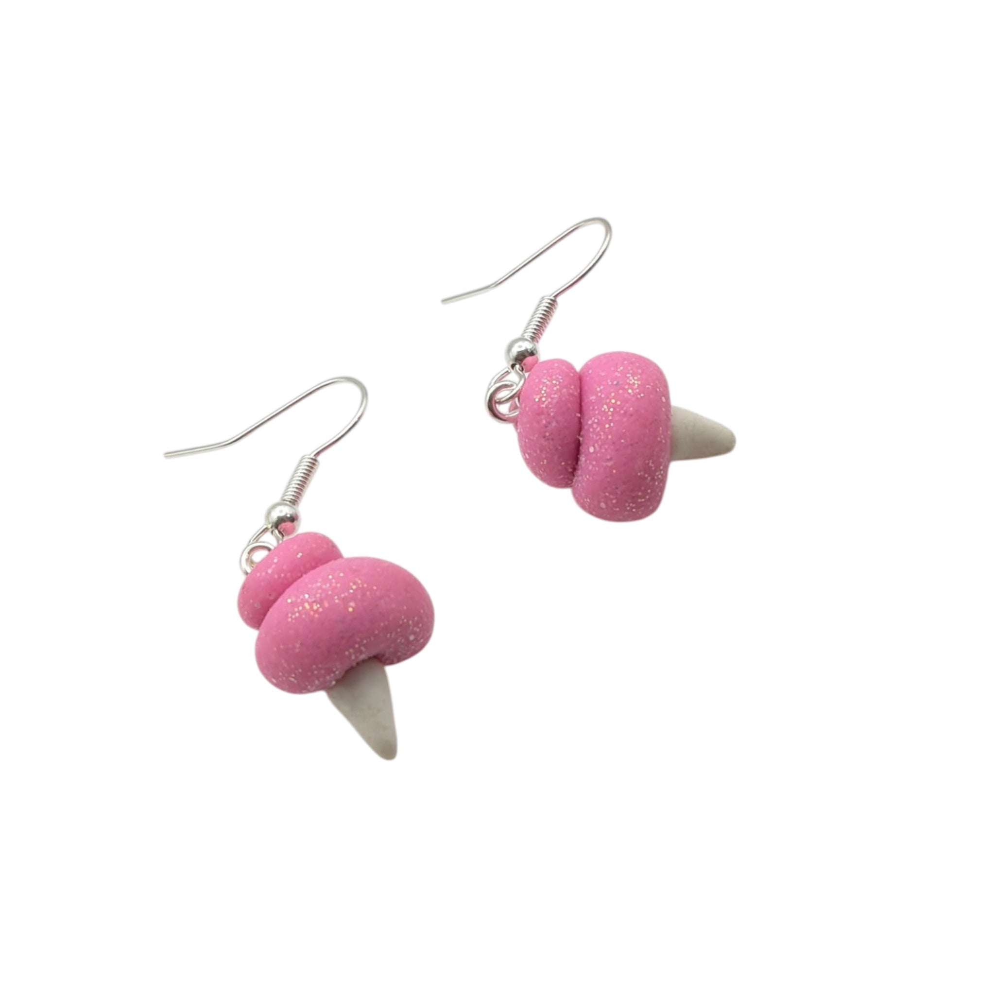 Handmade candy floss earrings in pink, featuring charming whimsical design from The Circus Collection.