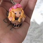 Custom plant pot Keychain gift polymer clay handmade UK