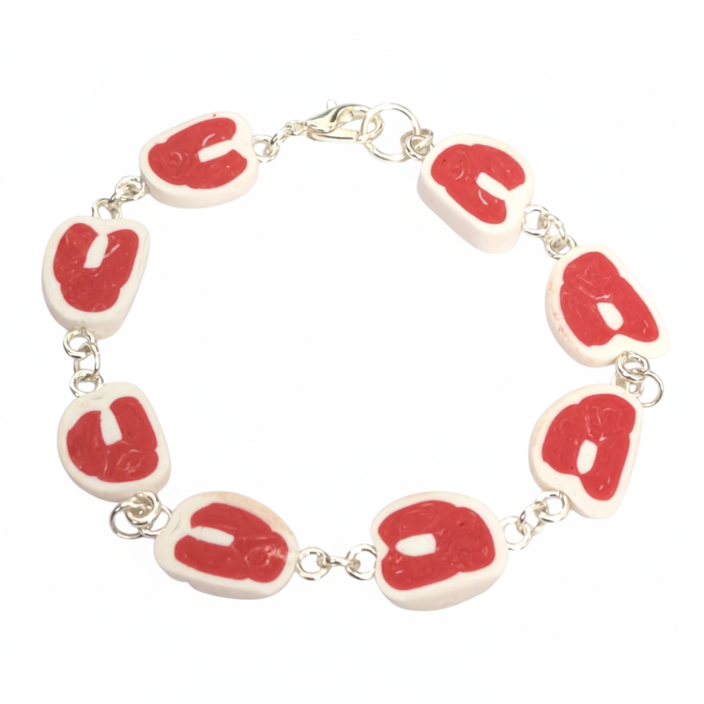 raw steak bracelet polymer clay handmade jewellery 
