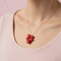Raspberry Necklace — Neck Crop in Pink Top