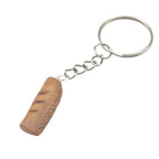 Mini polymer clay sausage roll charm Keyring 