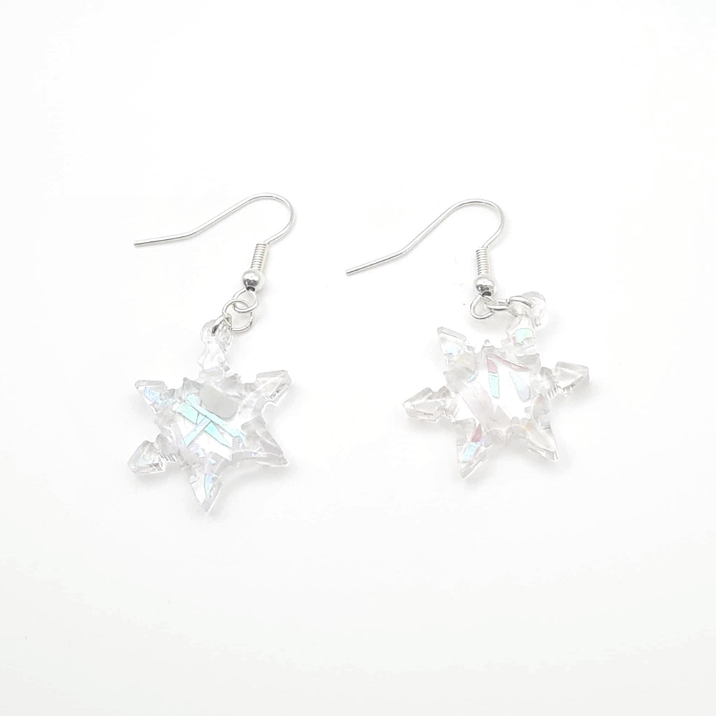Star-shaped earrings on a white background