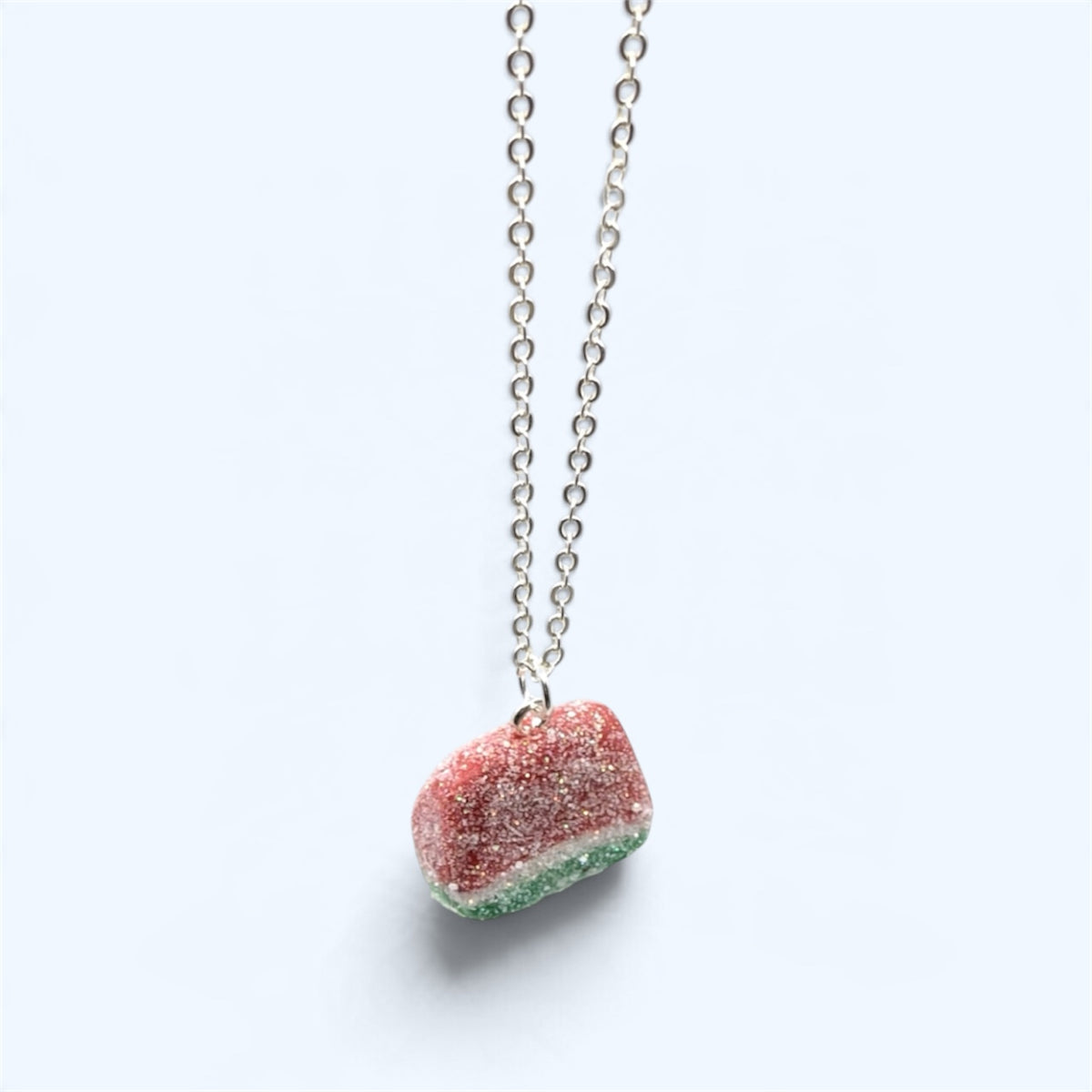 Watermelon sweet necklace handmade sweet jewellery gift for her, handmade polymer clay pendant 